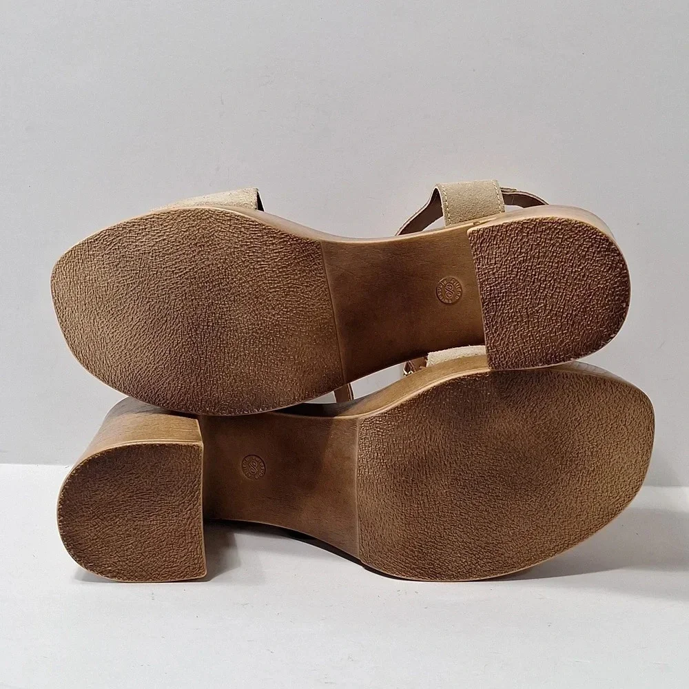 Sophia Milano NEW Made In Italy Bohemian Coquette Platform Chunky Y2K Heels Sz.9